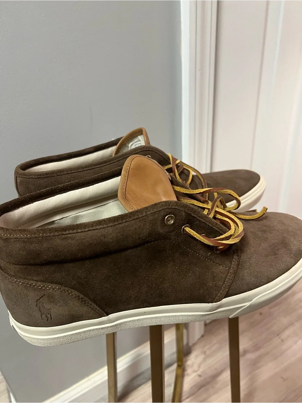 Polo by Ralph Lauren Brown Suede Chukka Boots with Tan Tongue